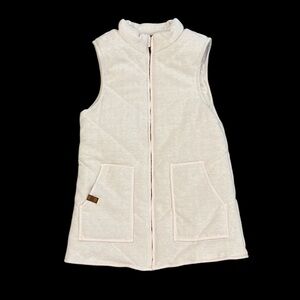 New AMPERSAND AVE XS Herringbone Pale Pink Puffer Vest